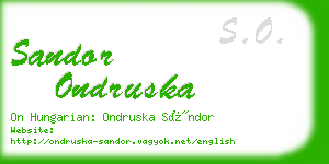 sandor ondruska business card
